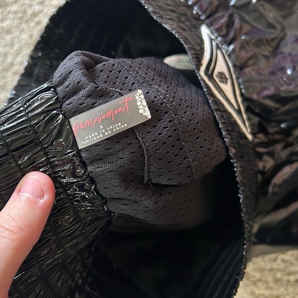 Free People Movement High Rise Black Gem Shorts Women's Size Small Boxer Preppy - Picture 8 of 9